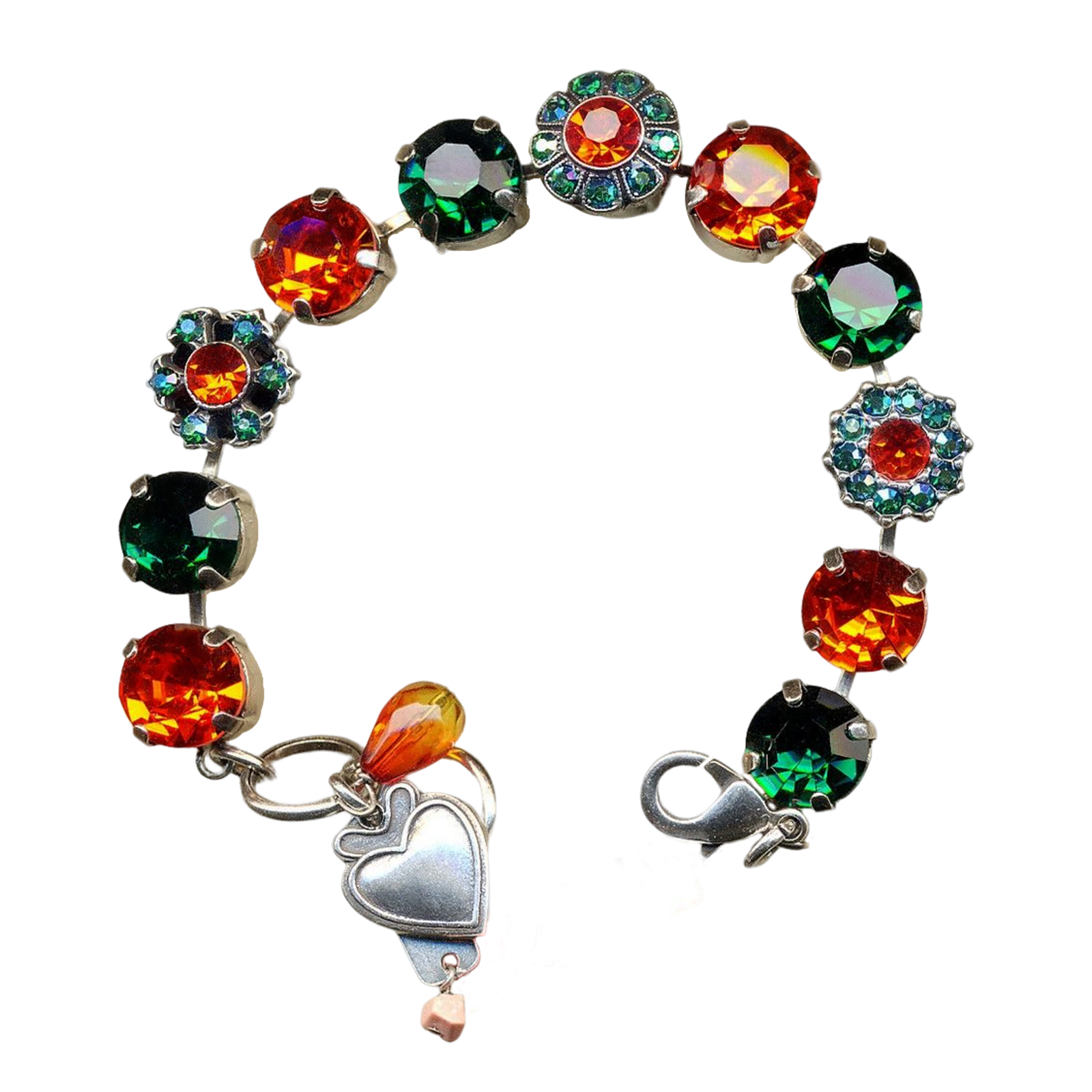 B-4174-205236-SP(1) Mariana Bracelet Elegant Emerald, Hyacinth, & AB Austrian Crystals My Treasures Coll. - Image 1