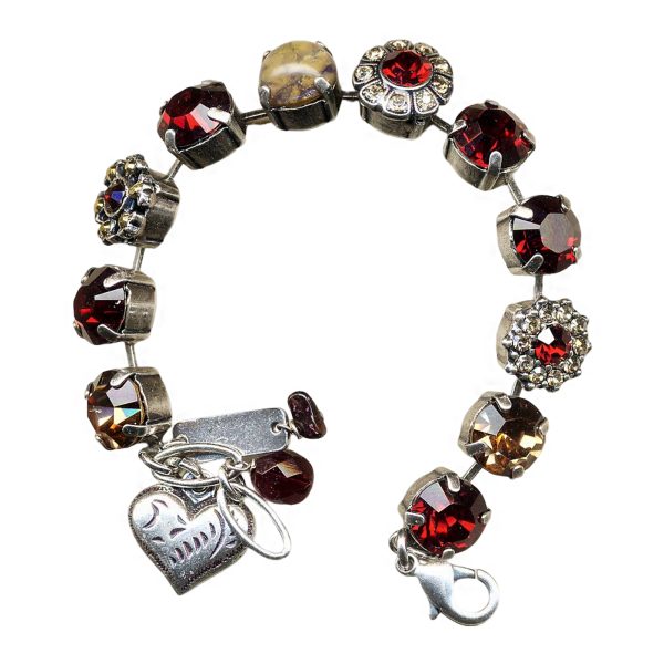 Mariana Bracelet Classy Siam, Golden Shadow, Aurum, Marbled Stone & Clear Austrian Crystals My Treasures Coll.