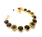 Bracelet By Mariana Woman Alluring Siam and Smoked Topaz Swarovski Crystals - Image 3