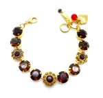 Bracelet By Mariana Woman Alluring Siam and Smoked Topaz Swarovski Crystals