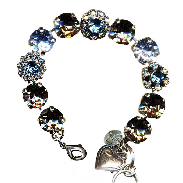 Mariana Bracelet Elegant Floral Black Diamond, Lt Sapphire, AB & Smoked Topaz Austrian Crystals  Martini Cocktail Hour Coll.