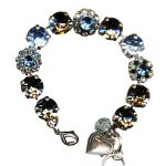 Mariana Bracelet Elegant Floral Black Diamond, Lt Sapphire, AB & Smoked Topaz Austrian Crystals  Martini Cocktail Hour Coll. - Image 2