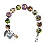Bracelet By Mariana Woman Golden Shadow and Grass Green Swarovski Crystals