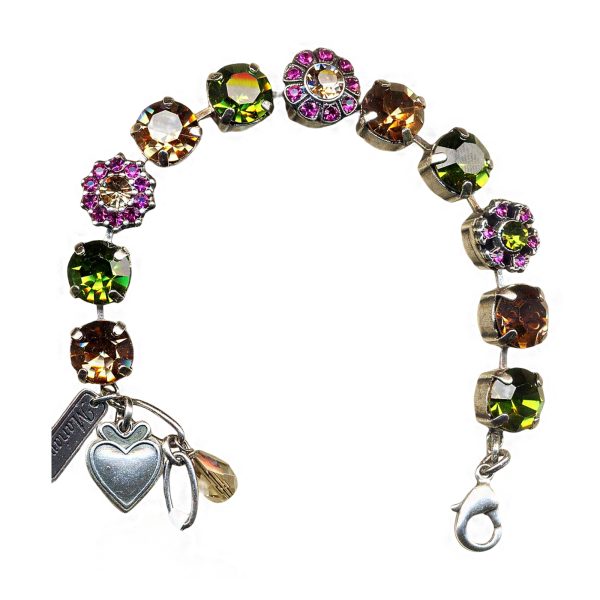 Bracelet By Mariana Woman Golden Shadow and Grass Green Swarovski Crystals