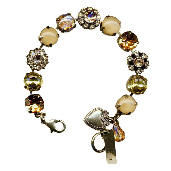 Mariana Bracelet Precious Golden Shadow, Topaz, Sand Opal, Marbled Stone & Clear Austrian Crystals My Treasures Coll.