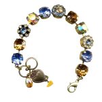 Mariana Bracelet Shimmering Lt Sapphire, Lt Colorado Topaz, Golden Shadow, & Warm Sunset AB Austrian Crystals Moon Drops Coll. - Image 3