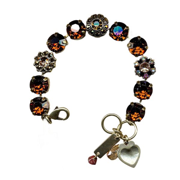 Bracelet By Mariana Woman Exude Elegance Smoked Topaz Swarovski Crystals