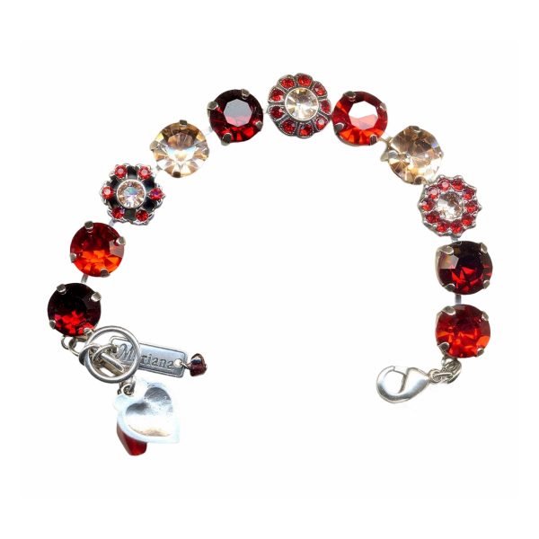 Mariana Bracelet Stunning Lt Siam, Ruby & Lt Peach Austrian Crystals My Treasures Coll.