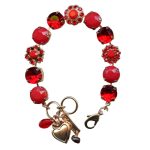 Mariana Bracelet Classy Lt Siam & Red Coral Austrian Crystals My Treasures Coll.