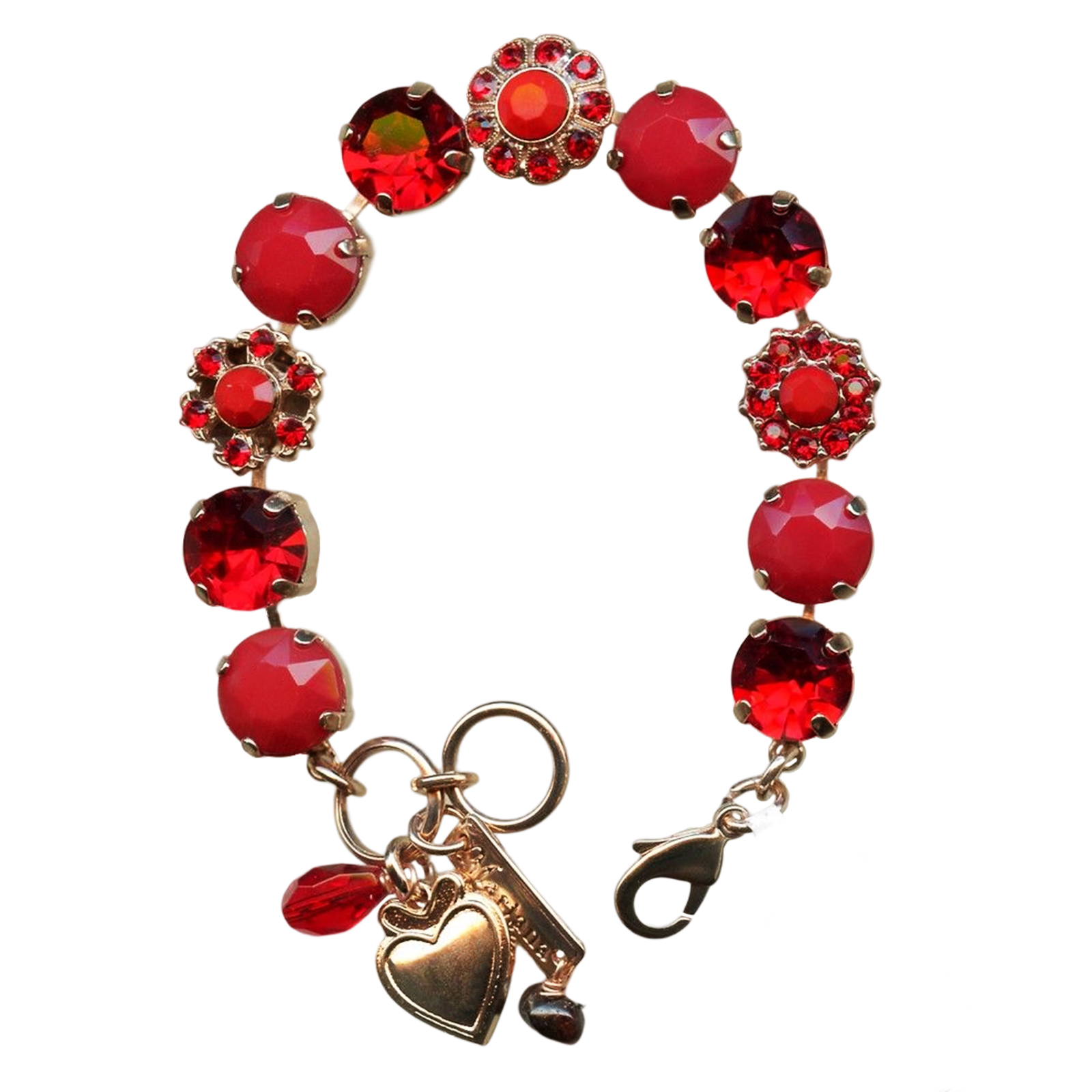 B-4174-227127-RG(1) Mariana Bracelet Classy Lt Siam & Red Coral Austrian Crystals My Treasures Coll. - Image 1