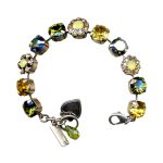 Bracelet By Mariana Woman Charming Olivine and Amber Swarovski Crystals