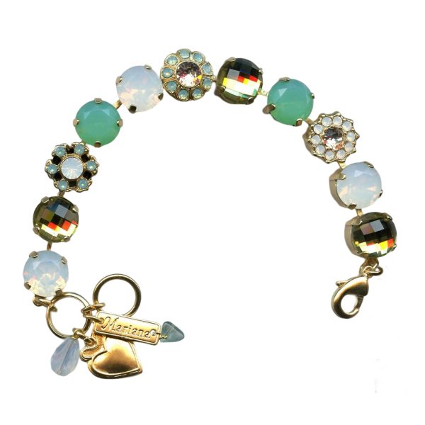 Mariana Bracelet Lucious Pacific Opal, White Opal, Olivine, & Clear Austrian Crystals Seaside Day Nirvana Coll.