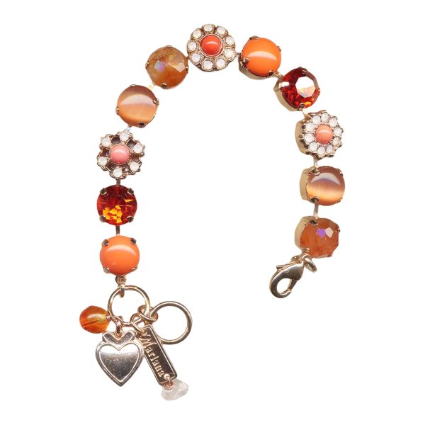 Bracelet By Mariana Woman Sassy Coral and Orange and Rose Opal Swarovski Crystals