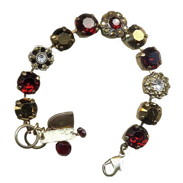Bracelet By Mariana Woman Stunning Garnet and Aurum Swarovski Crystals