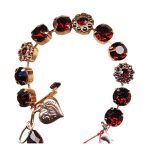 Bracelet By Mariana Woman Fab Garnet and Chocolate Brown Swarovski Crystals