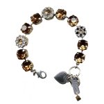 Mariana Bracelet Floral Lt Colorado Topaz & Clear Austrian Crystals My Treasures Coll.