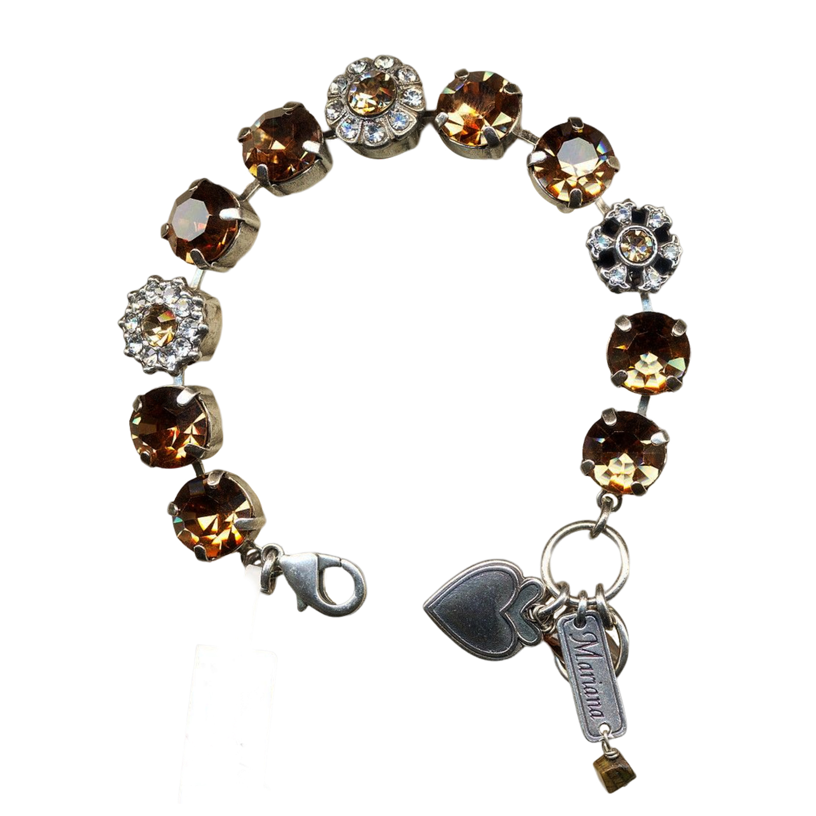 B-4174-246001-SP(1) Mariana Bracelet Floral Lt Colorado Topaz & Clear Austrian Crystals My Treasures Coll. - Image 1