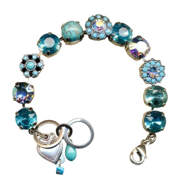 Mariana Bracelet Beautiful Turquoise, Blue Zircon, & AB Austrian Crystals My Treasures Coll.