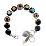 Bracelet By Mariana Woman Exquisite Jet Black and Smoked Topaz Swarovski Crystals - Image 2