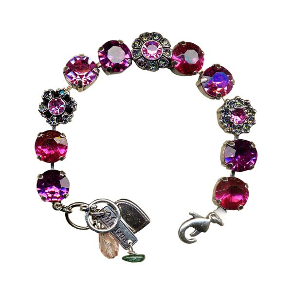 Bracelet By Mariana Woman Lovely Rose and Fuchsia Swarovski Crystals