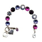 Bracelet By Mariana Woman Precious Floral Lava and Fuchsia Swarovski Crystals