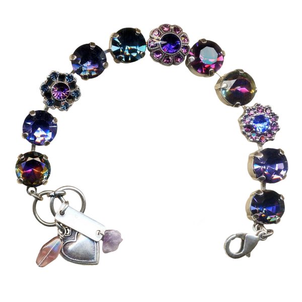 Bracelet By Mariana Woman Sophisticated Deep Purple and Navy Blue Swarovski Crystals
