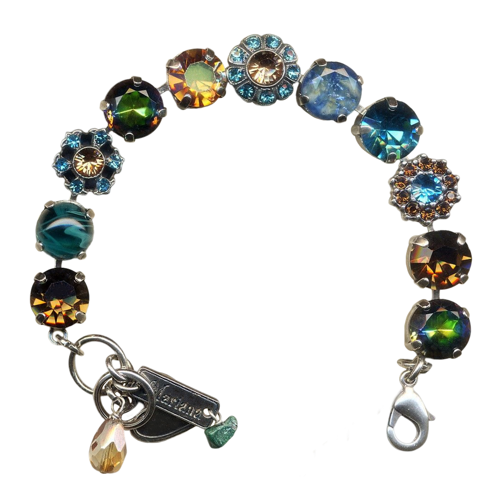 B-4174-3201-SP(1) Bracelet By Mariana Paradise Coll. Alluring Royal Blue and Marbled Stones Swarovski Crystals - Image 1