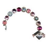 Mariana Bracelet Lovely Pinks, Aquamarine, Jonquil, & Turq Austrian Crystals My Treasures Coll.
