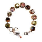 Mariana Bracelet Timeless Aurum, Padparadscha, Dark Amber, & Marbled Stone Austrian Crystals Boogie Night Paradise Coll. - Image 3