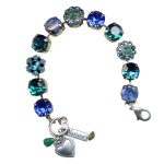 Mariana Bracelet Classy Caribbean Blue Opal, Lt Turquoise, Blue Zircon, & Green Opal Austrian Crystals Julia Icons Coll. - Image 2