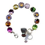 Mariana Bracelet Fuchsia, Peridot, Smoked Topaz, Jonquil, Tanzanite & Cyclamen Opal Austrian Crystals Cuba Caribbean Life Coll.