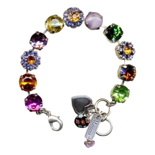Mariana Bracelet Fuchsia, Peridot, Smoked Topaz, Jonquil, Tanzanite & Cyclamen Opal Austrian Crystals Cuba Caribbean Life Coll.