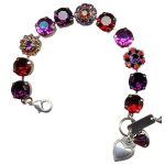 Mariana Bracelet Glamorous Purple, Magenta Pink, Citrine, & Bright Red Austrian Crystals Passion Fruit Gypsy Soul Coll.