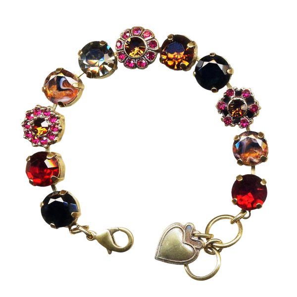Bracelet By Mariana Woman Glamorous Ruby and Amber Swarovski Crystals