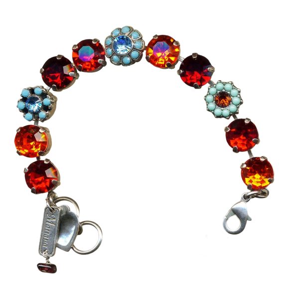 Mariana Bracelet Classy Siam, Turq, Lt Sapphire, & Hyacinth Austrian Crystals My Treasures Coll.
