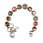 Mariana Bracelet Luxurious Lt Peach, Lt Smoked Topaz & Pink Delite Austrian Crystals My Treasures Coll. - Image 2