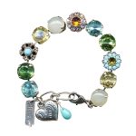 Mariana Bracelet Beautiful Drk Multi, Aquamarine, Peridot, Jonquil, Turq & White Opal Austrian Crystals My Treasures Coll. - Image 2
