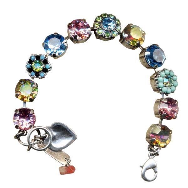 Bracelet By Mariana Woman Sassy Rose and Sky Blue Swarovski Crystals