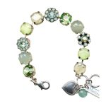 Mariana Bracelet Pacific Opal, Chrysolite, Peridot, Lt Grey Opal, & Mint Green Austrian Crystals My Treasures Coll. - Image 3