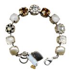 Mariana Bracelet Luxurious Cream Pearl, Lt Colorado Topaz, White Opal, & Clear Austrian Crystals Barbados Caribbean Life Coll. - Image 2