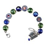 Mariana Bracelet Elegant Floral Capri Blue, Emerald & Rose Peach Austrian Crystals Oasis Sweet Summer Coll. - Image 2