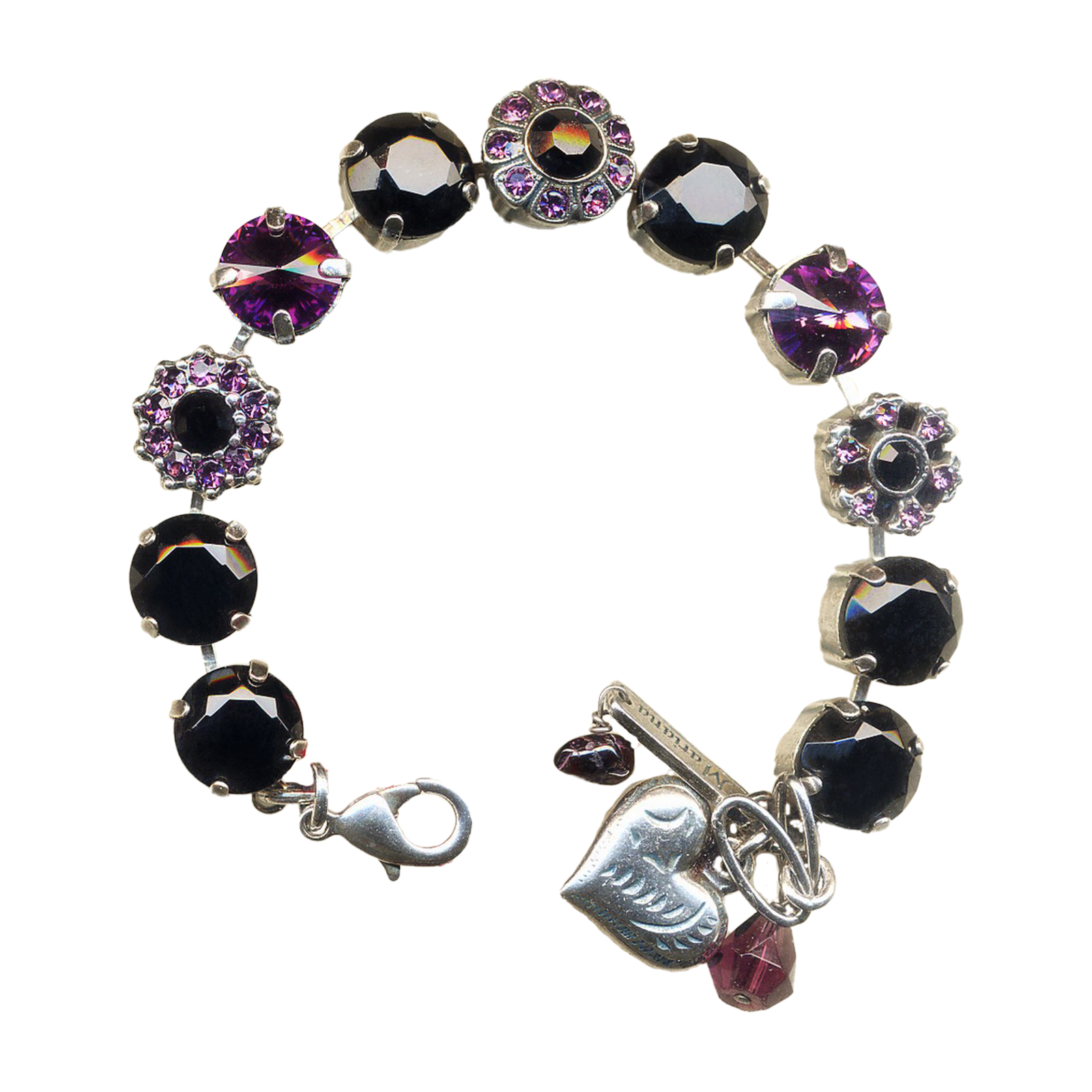 B-4174-441-SP(1) Mariana Bracelet Exquisite Jet Black & Amethyst Austrian Crystals My Treasures Coll. - Image 1