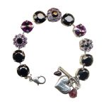 Mariana Bracelet Exquisite Jet Black & Amethyst Austrian Crystals My Treasures Coll. - Image 3