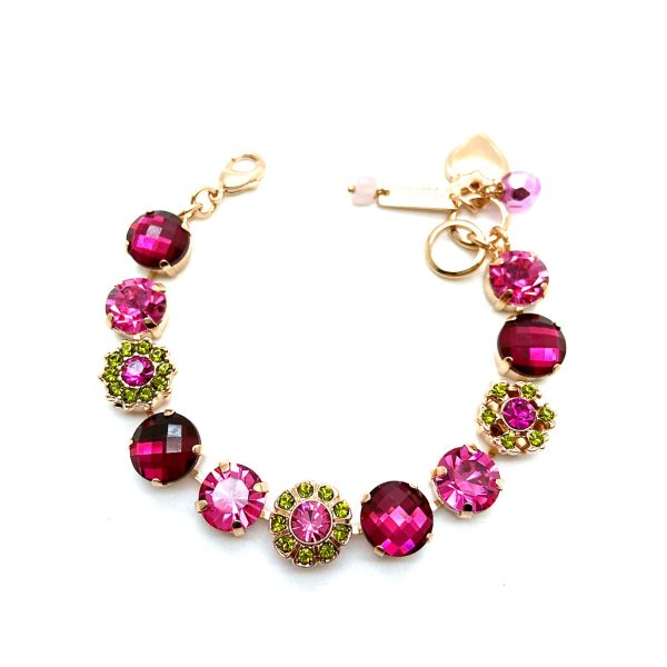 Bracelet By Mariana Woman Sophisticated Fuchsia, Rose, Jonquil and Rose Opal Swarovski Crystals