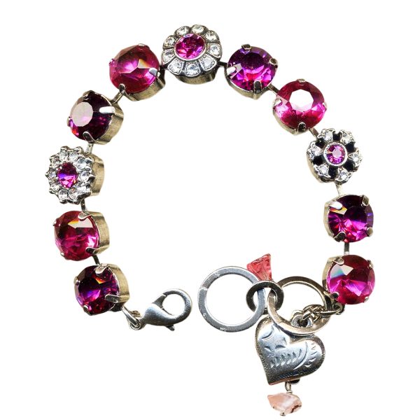 Mariana Bracelet Stunning Fuchsia & Clear Austrian Crystals My Treasures Coll.