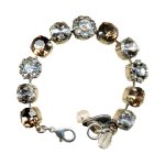 Bracelet By Mariana Woman Shimmering Moonlight, Clear and Black Diamond Swarovski Crystals