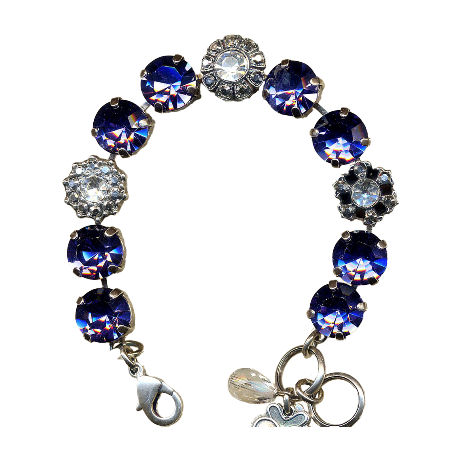 B-4174-539-5-RO(1) Bracelet By Mariana Woman Glamorous Tanzanite and Foil Swarovski Crystals - Image 1