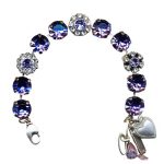Bracelet By Mariana Woman Elegance Tanzanite and Clear Swarovski Crystals