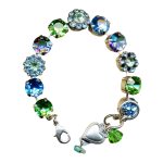 Mariana Bracelet Glitzy Vitrail Med, Peridot, & Aquamarine Austrian Crystals My Treasures Coll.