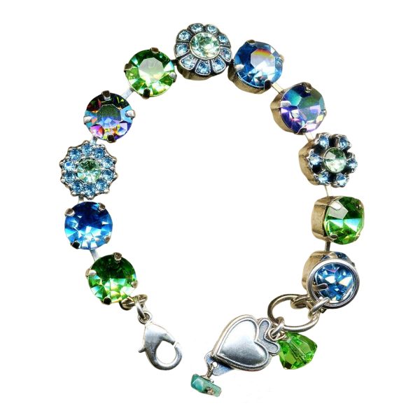 Mariana Bracelet Glitzy Vitrail Med, Peridot, & Aquamarine Austrian Crystals My Treasures Coll.